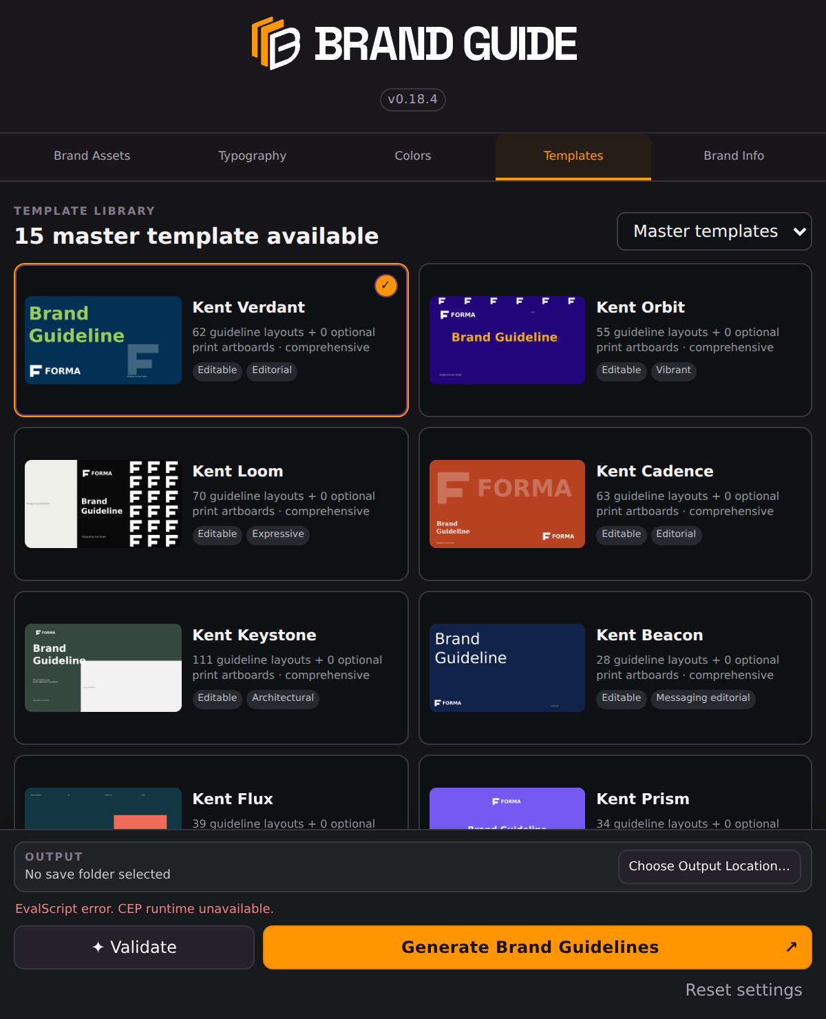 Brand Guide interface preview