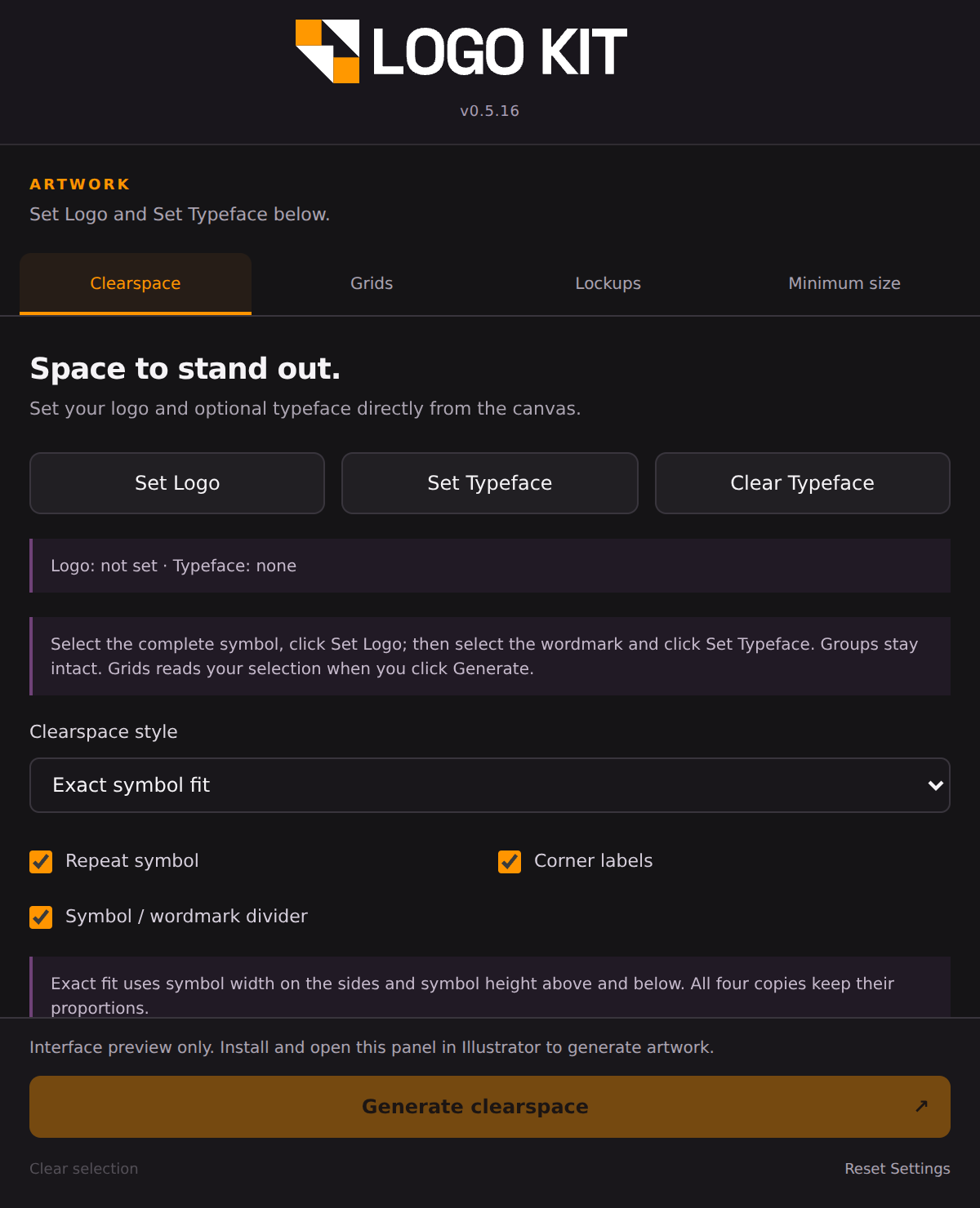Logo Kit interface preview